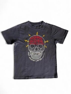 Old Navy Boys Graphic Tee Size M (8) - Homework Overload Skull T-Shirt